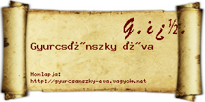 Gyurcsánszky Éva névjegykártya